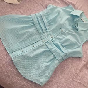 BOGO💎Turquoise striped sleeveless button down 💎